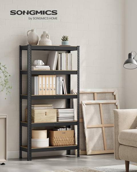 Schwerlastregal 100688 Schwarz - Stahl - 84 x 36 x 8 cm
