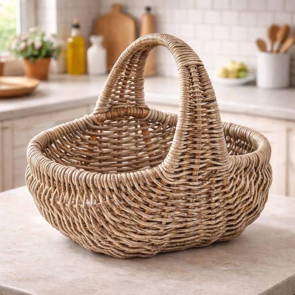 Einkaufskorb GIULIA Grau - Rattan - 37 x 40 x 48 cm