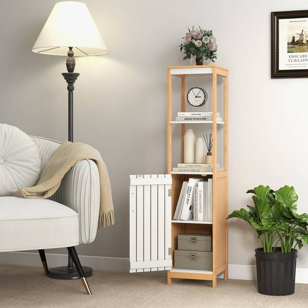 Badezimmerschrank NM9091ZM Braun - Bambus - 30 x 129 x 30 cm