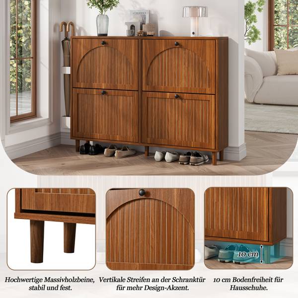 Schuhschrank Astraios Ⅰ Braun - Holzwerkstoff - 24 x 90 x 120 cm