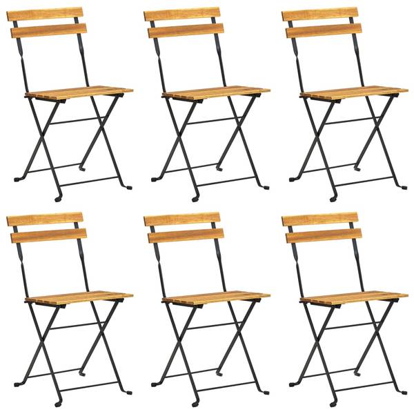 Bistrostuhl 3006379-3 (6er Set) Schwarz - Akazie - 40 x 79 x 39 cm