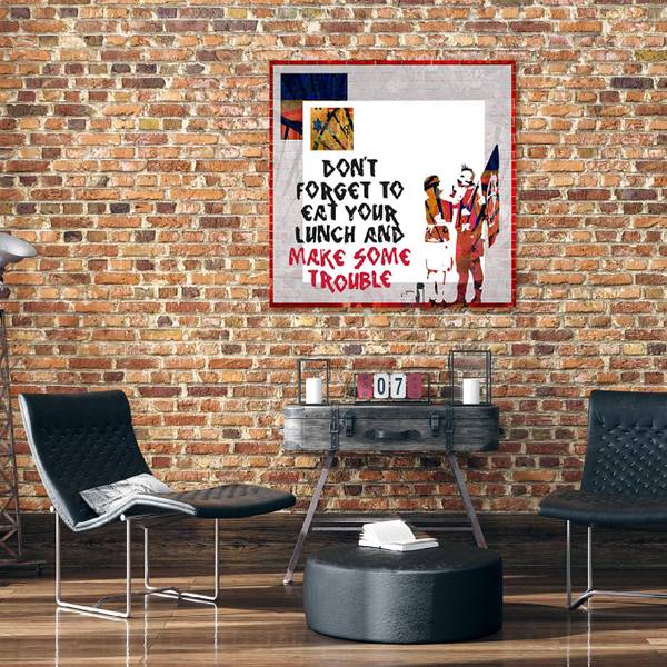 Wandbild banksy punk und mama 60 x 60 cm