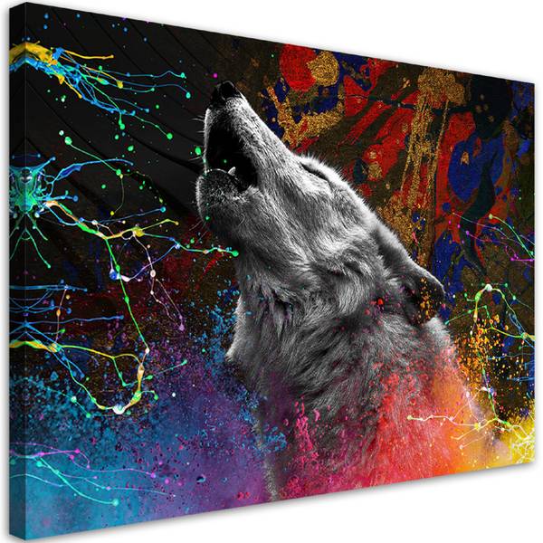 Wandbild wolf tier natur 90 x 60 cm