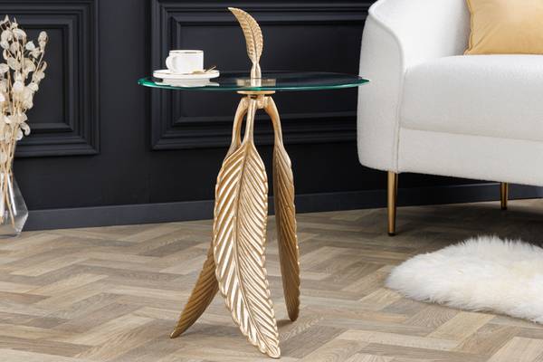 Beistelltisch FEATHER Gold - Metall - 44 x 65 x 44 cm