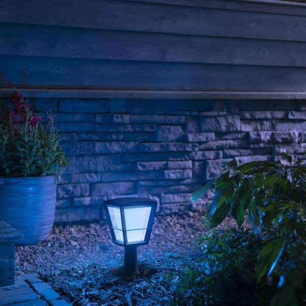 Wegeleuchte Econic Schwarz - Weiß - Aluminium - Klarglas - 17 x 33 x 17 cm