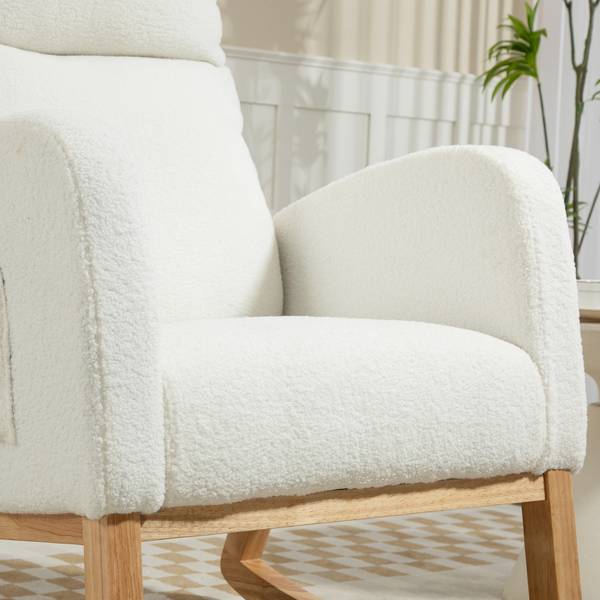 Schaukelstuhl 83B-112V00CW Weiß - Textil - 96 x 107 x 70 cm