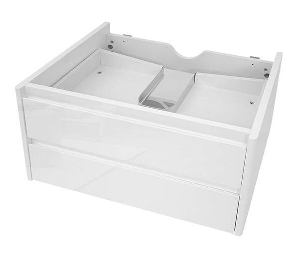 Meuble sous-vasque B19 Blanc - Bois manufacturé - En partie en bois massif - 81 x 48 x 47 cm