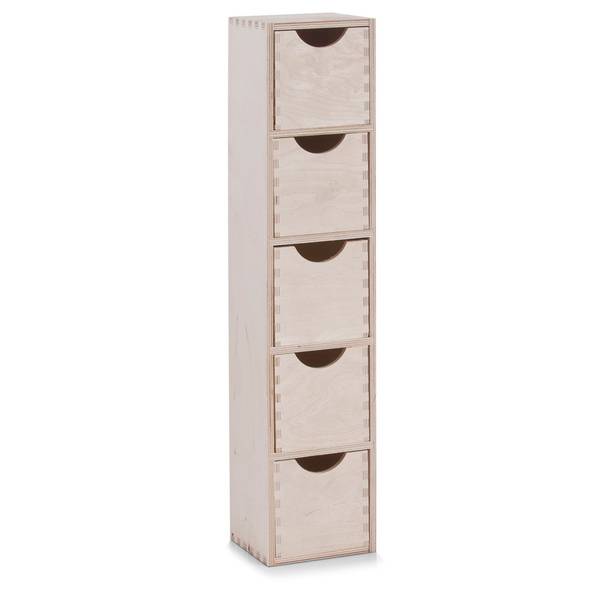 Schubladenelement, 5-er, Birke Braun - Holzwerkstoff - 13 x 60 x 12 cm