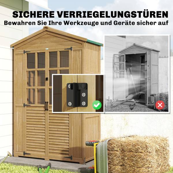Geräteschuppen 84H-489V00LR Braun - Tanne - Eisen - 58 x 197 x 128 cm