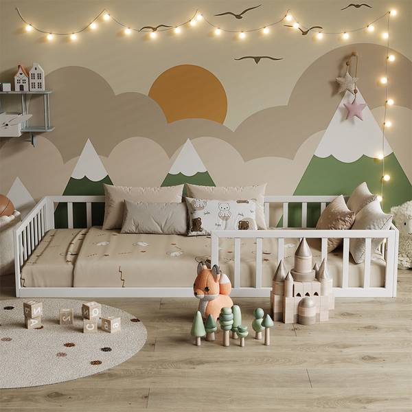 Bodenbett aus Metall Minno 57752 Reinweiß