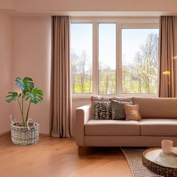 Pflanzkorb SELINA Braun - Rattan - 50 x 40 x 50 cm