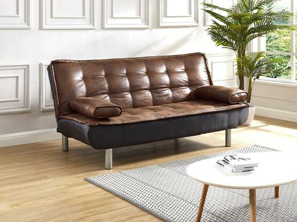 Schlafsofa MISHAN Braun - Textil - 190 x 89 x 96 cm