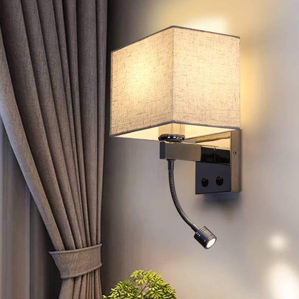 Wandleuchte Kaelin Beige - Eisen - 17 x 20 x 36 cm