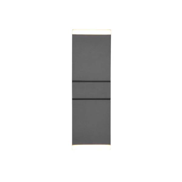 Wandleuchte AVON Grau - Aluminium - 9 x 28 x 9 cm