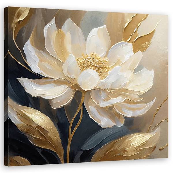 Wandbild blumen gold glamour 30 x 30 cm