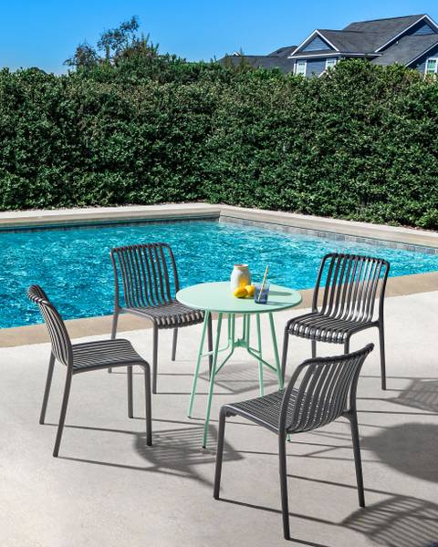 Gartenstuhl ARICCIA 4-tlg Schwarz