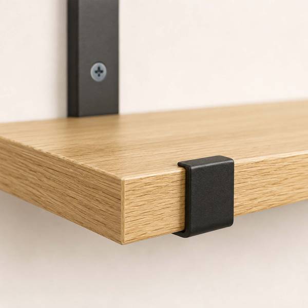 Wandregal 3-tlg. Set Schwarz - Braun - Eisen - 40 x 15 x 15 cm