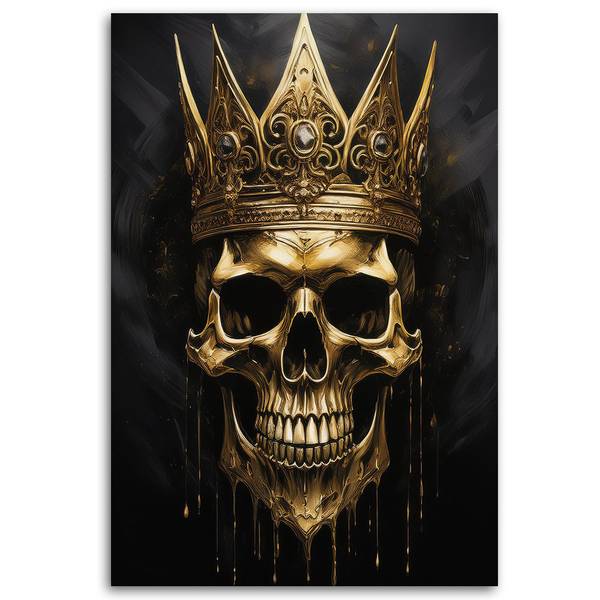 Tableau déco Crâne avec une couronne 60 x 90 cm