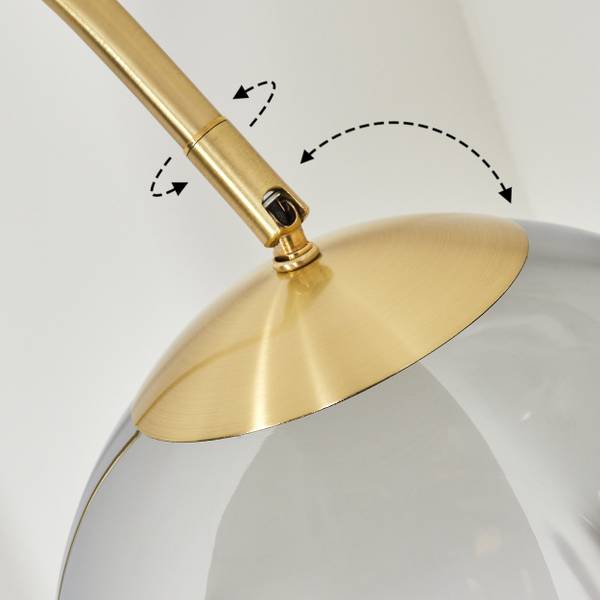 Stehlampe Cesaro Grau - Silber - Metall - 25 x 140 x 52 cm