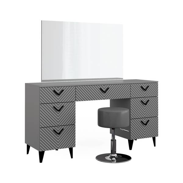 Kaptafel Anett 40714 grijs - plaatmateriaal op houtbasis - 150 x 79 x 45 cm