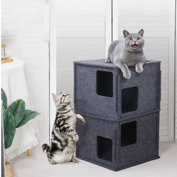 Maison pour chat 2985 Bleu - Textile - 45 x 100 x 45 cm
