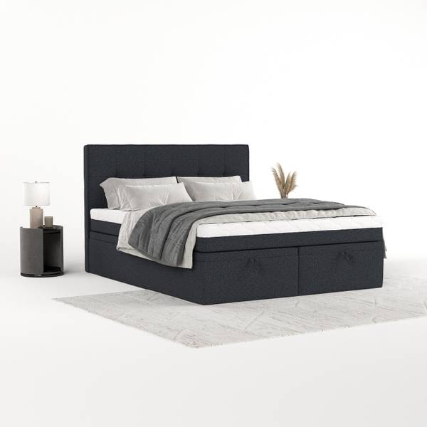 Boxspringbett ARIVO mit Stauraum Riva Anthrazit - Liegefläche Breite: 200 cm