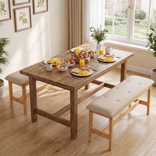 Sitzbank VH35923 Beige - Bambus - 30 x 50 x 100 cm