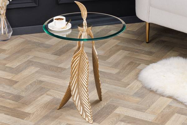 Beistelltisch FEATHER Gold - Metall - 44 x 65 x 44 cm