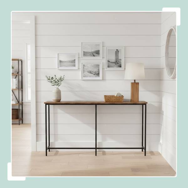 Breiter Konsolentisch Industrial Design Schwarz - Braun - Eisen - 160 x 81 x 20 cm