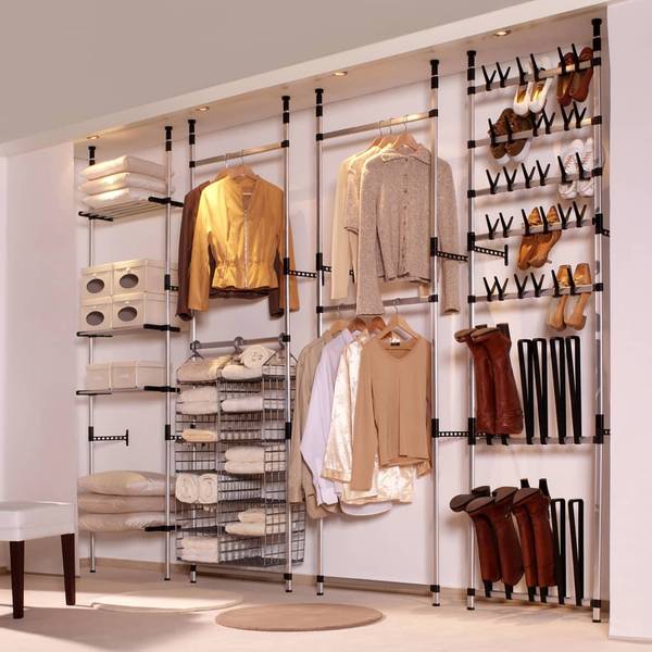 Teleskop-Garderobe XT1473 Silber - Metall - 40 x 300 x 115 cm