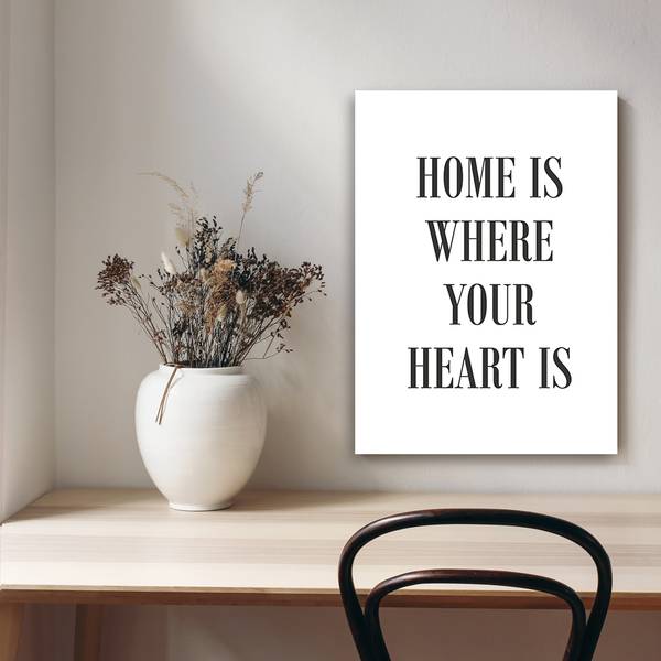 Wandbild zitat „zuhause ist, wo dein 40 x 60 cm