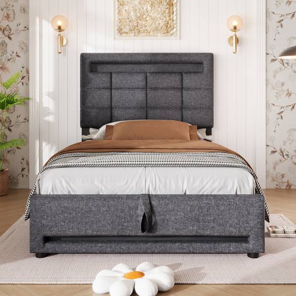 Polsterbett LEINGLOW Ⅰ Grau