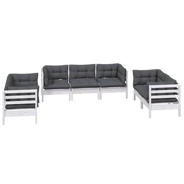 Salon de jardin  3012420 (lot de 7) Blanc - Polyester - Pin - 64 x 63 x 64 cm