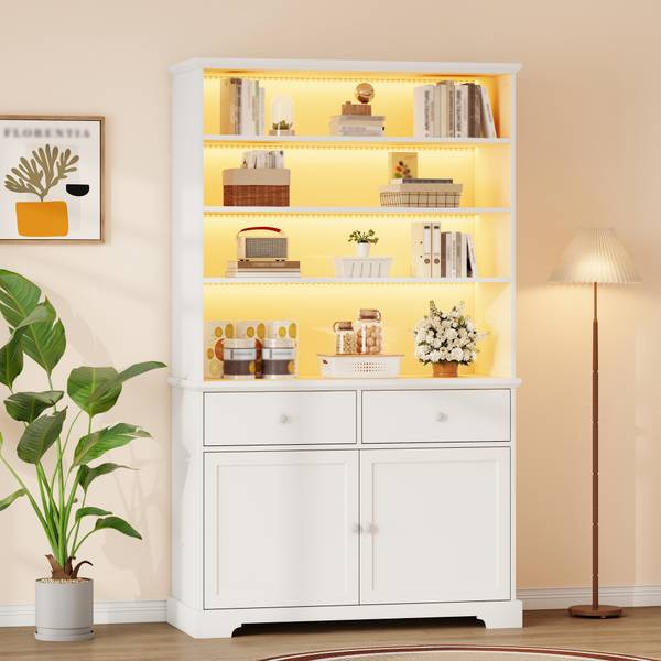 Armoire Haute Ourea Ⅲ Blanc - Bois manufacturé - 38 x 170 x 100 cm