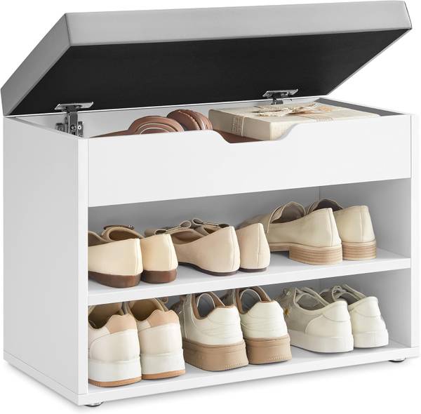 Schuhbank 100634 Weiß - Holzwerkstoff - 73 x 48 x 17 cm