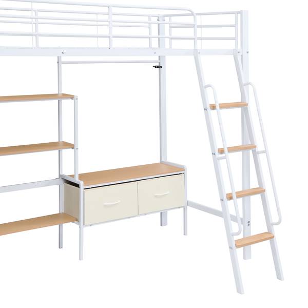 Kinderbett K-1120 Weiß - Metall - 136 x 170 x 204 cm