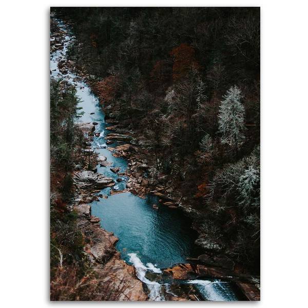 Wandbild fluss im wald naturlandschaft 60 x 90 cm