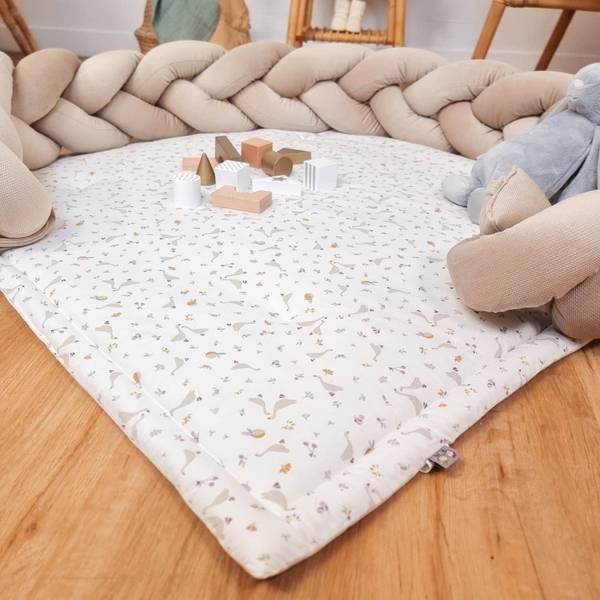 Spielmatte Sidonia Weiß - Textil - 100 x 3 x 100 cm