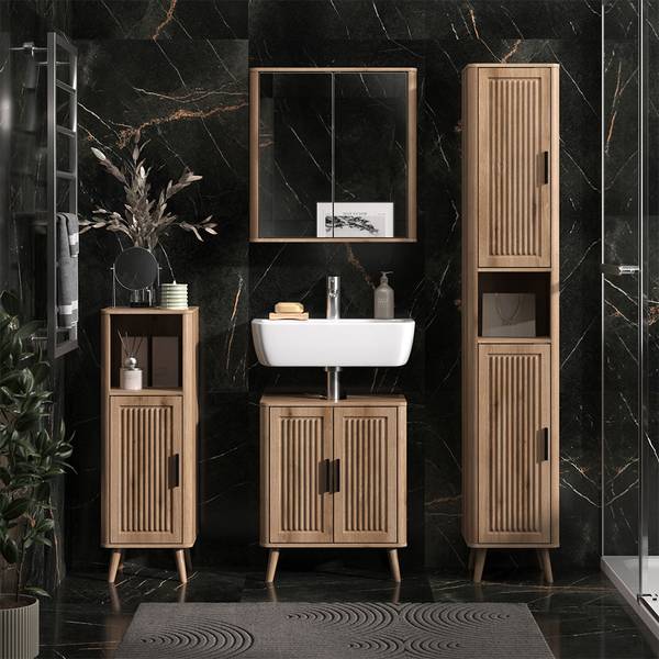 Midischrank Skara 58705 Braun - Holzwerkstoff - 30 x 90 x 30 cm