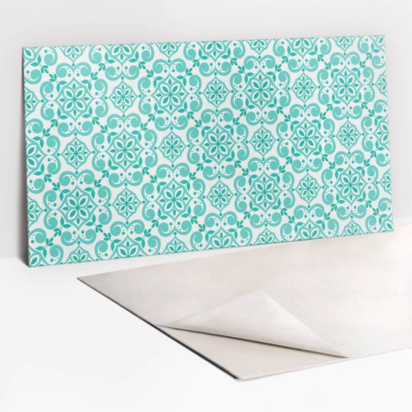 Zelfklevend Wandpaneel Decora blauw - polyester-PVC - 100 x 50 x 0 cm