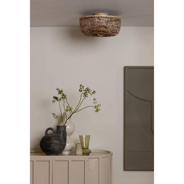 Deckenleuchte Barbados Braun - Bambus - 35 x 17 x 17 cm