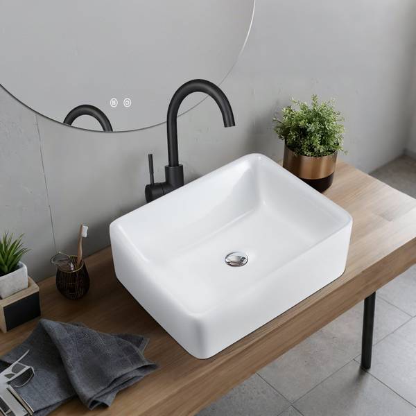 Waschbecken Ebersbach II Weiß - Keramik - 30 x 13 x 40 cm