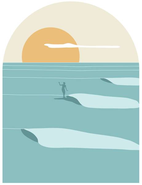 Tapete Surfen Am Sunset Papier - 208 x 270 x 1080 cm