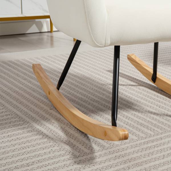 Schaukelstuhl 83B-301V00CW Weiß - Textil - 68 x 89 x 85 cm