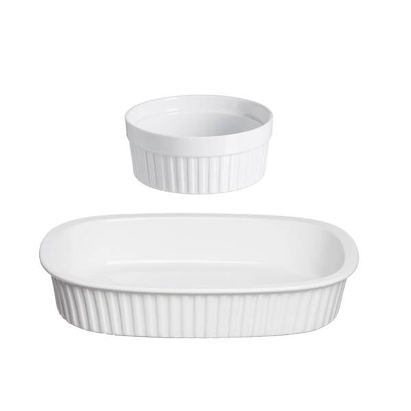 Auflaufformen-Set Bianco 2-teilig Weiß - Porzellan - 2 x 2 x 2 cm