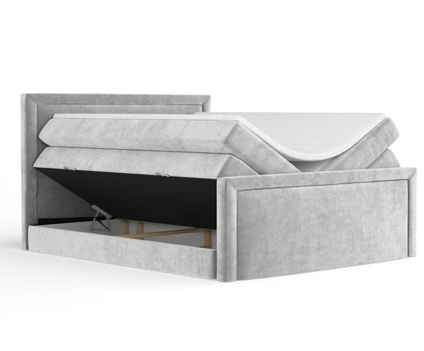 Boxspringbett Lavenda Hellgrau - Liegefläche Breite: 160 cm
