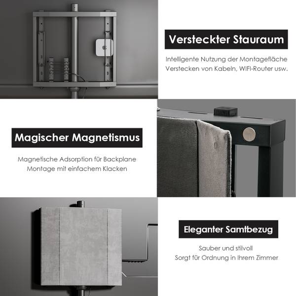 TV Ständer im Staffelei Design Braun - Metall - Massivholz - 52 x 134 x 94 cm