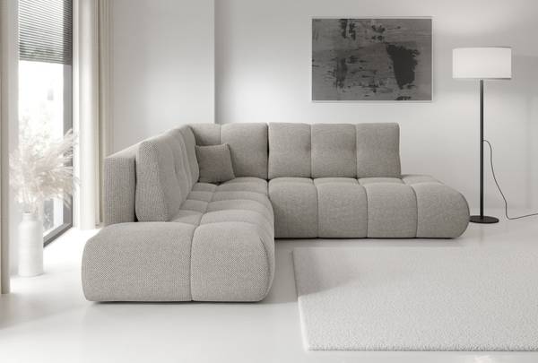 Ecksofa DUCA II CURIO Hellgrau - Ecke davorstehend links