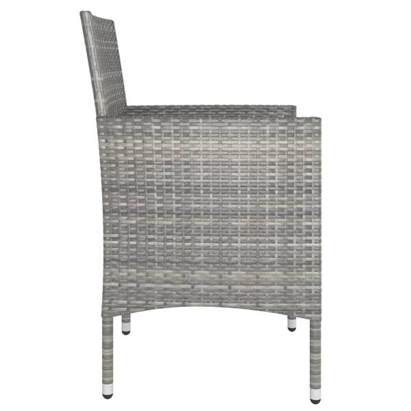 Gartenstuhl und Hocker 3011341(4-teilig) Grau