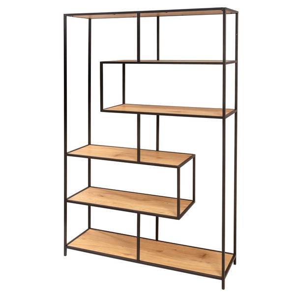 Regal SLIM LINE Schwarz - Braun - Holz